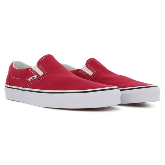 crimson slip on vans